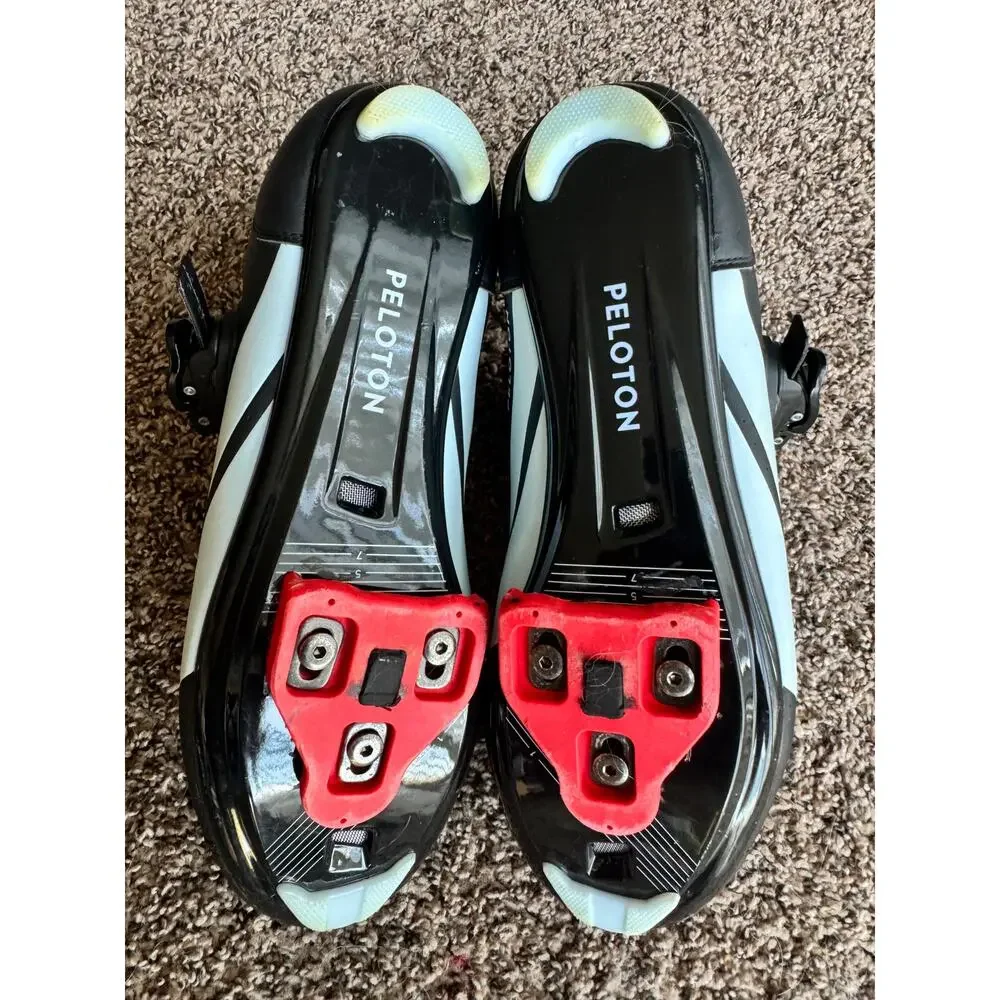 Peloton Cycling Shoes Size 44 Black Pink Hook Loop Indoor Bike Road Cycling